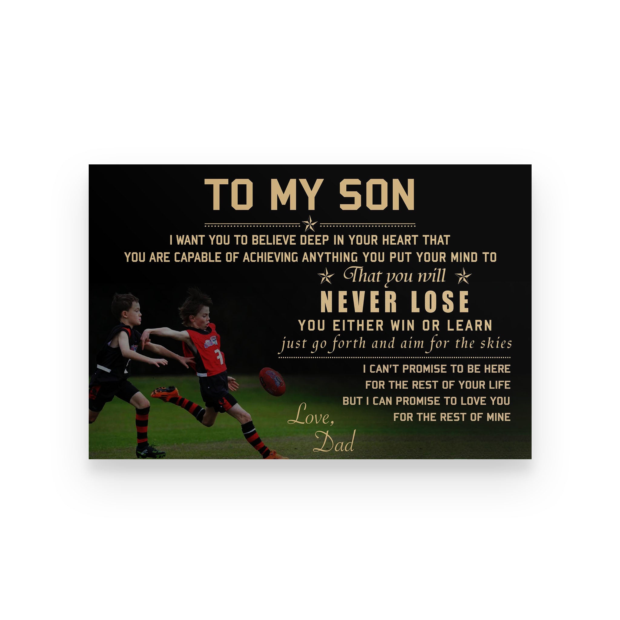 Australia football poster Dad to son I want you to believe deep in your heart