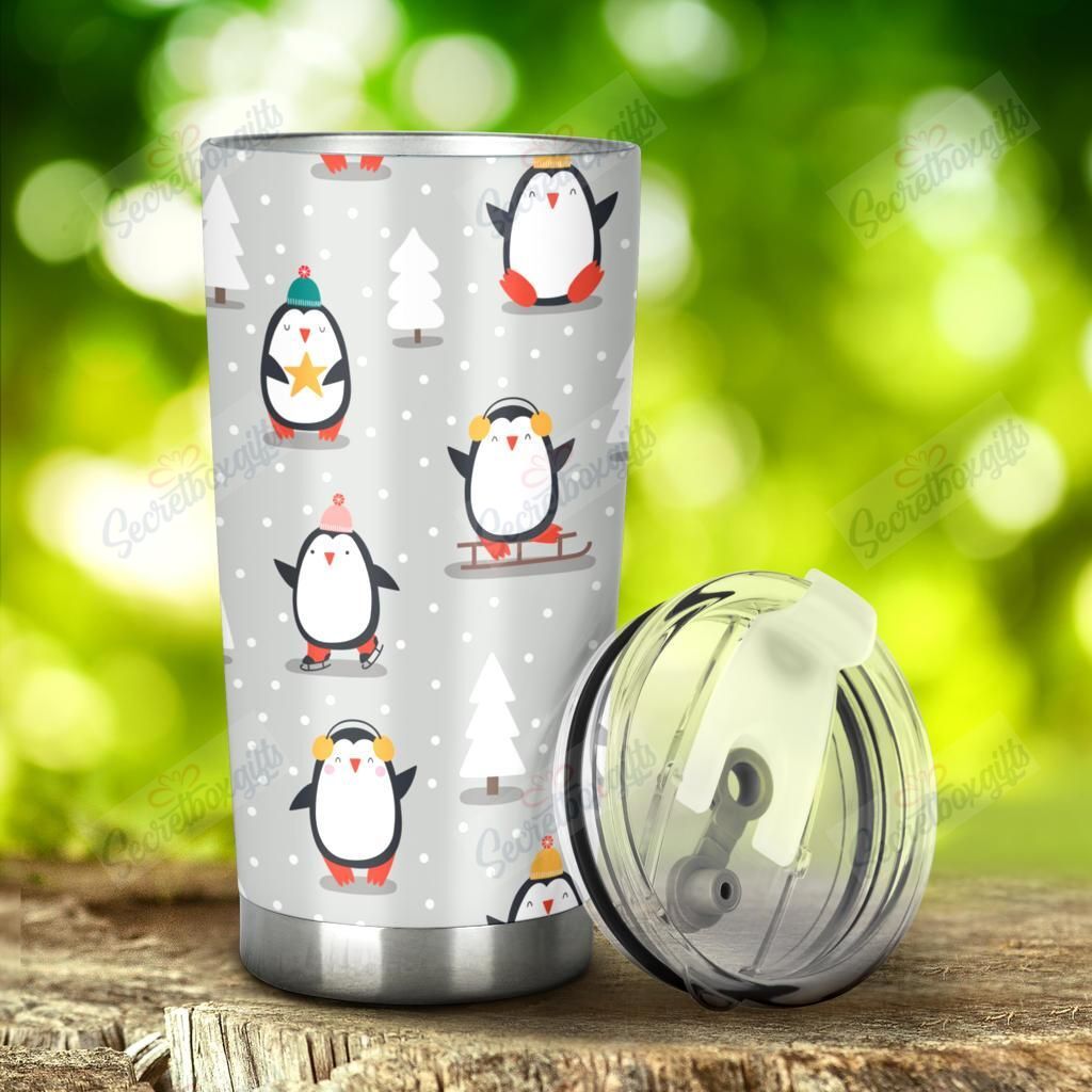 Personalized Cute Penguin Christmas Pattern Nc1211389Cl Stainless Steel Tumbler Travel Customize Name, Text, Number, Image