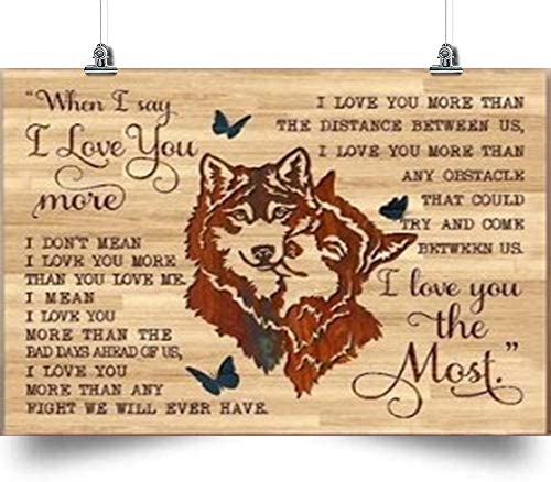 Wolf Horizontal Poster-When I Say I Love You-Home Decoration Poster, Wall Poster, Home And Room Decoration, Gifts For Friends And Relatives, Souvenirs.