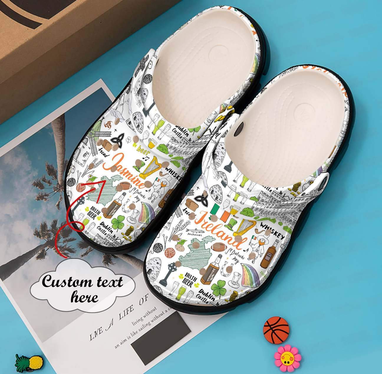 Irish Personalized Clog, Custom Name, Text, Color, Number Fashion Style For Women, Men, Kid, Print 3D I Love Ireland