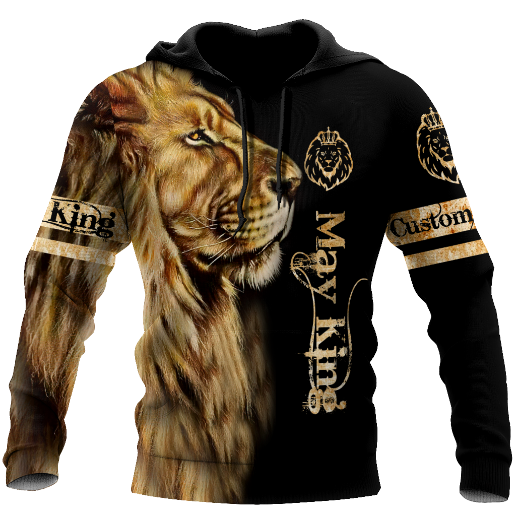 Custom Name May King Lion  3D All Over Printed Unisex Shirts