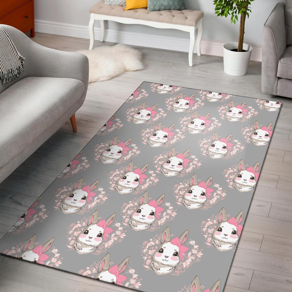 Rabbit Pattern Print Design Rb07 Area Rugs