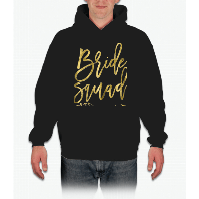 Womens Bride Squad Shirts Faux Gold Foil With Arrow Pullover Hoodie