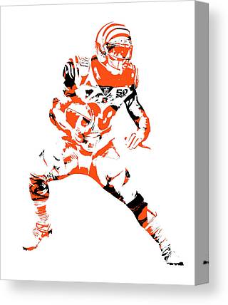 Joe Mixon Cincinnati Bengals Pixel Art 11 Joe Hamilton Canvas Print