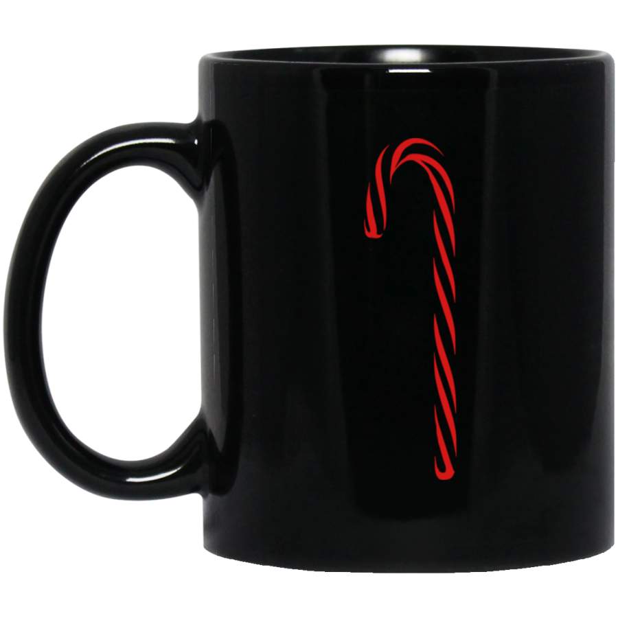 Candy Cane Black Mug