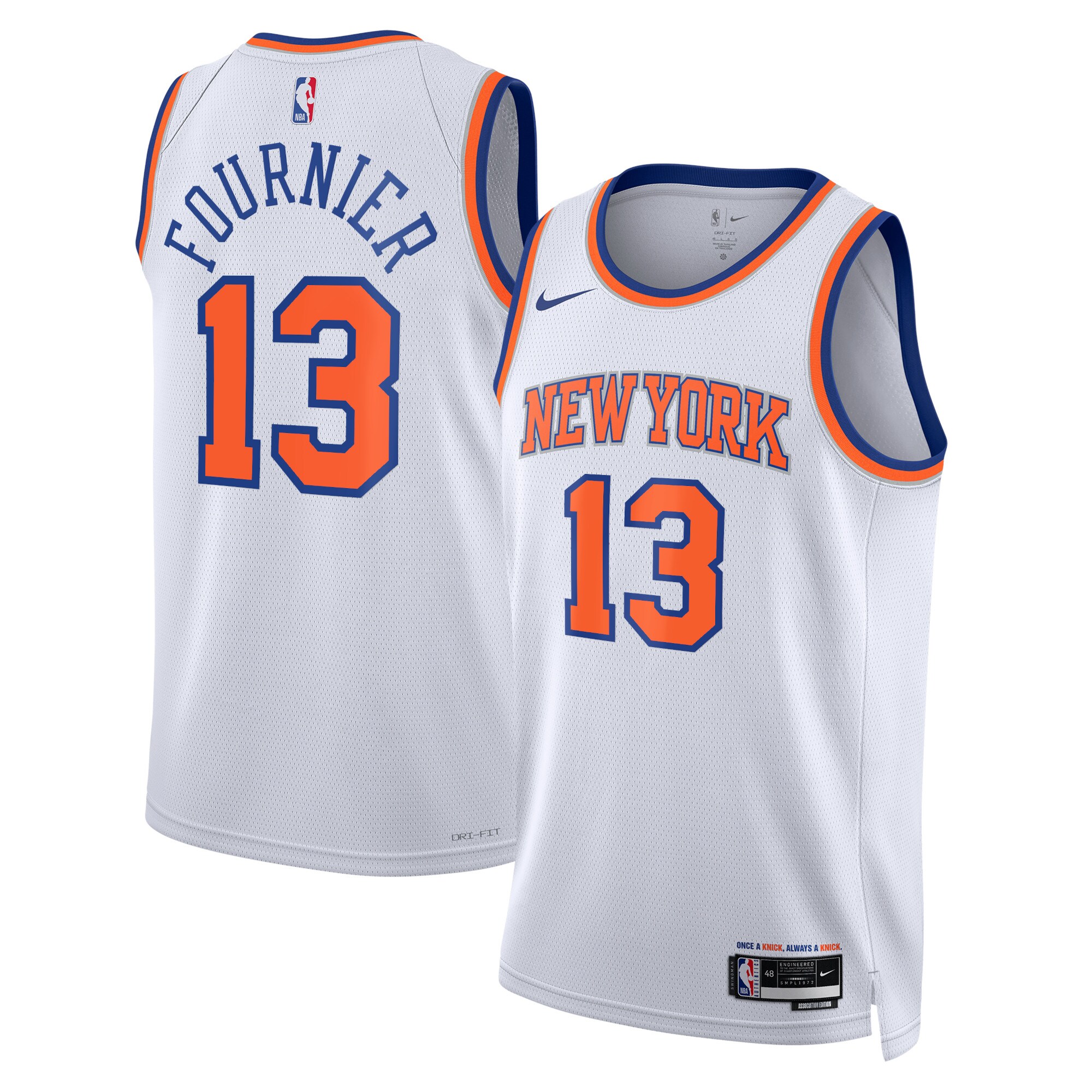 New York Knicks Association Edition Swingman Jersey – White – Evan Fournier – Unisex