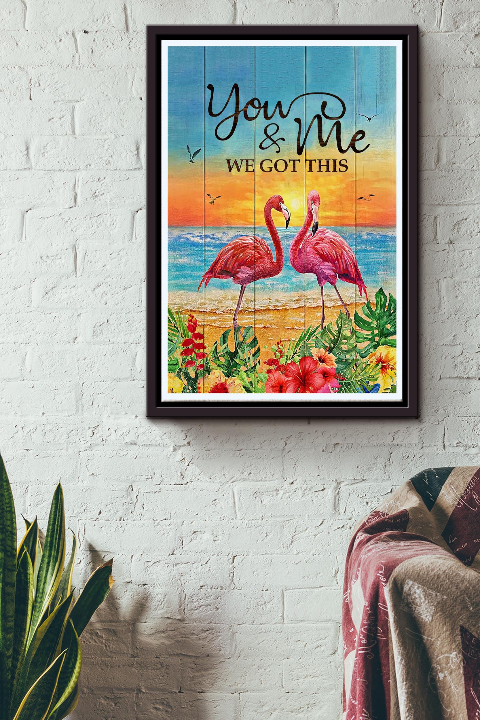 You And Me We Got This Poster – Animals Wall Art – Gift For Lovers Soulmate Sweetheart Sweetie Bedroom Decor Home Decor Framed Matte Canvas