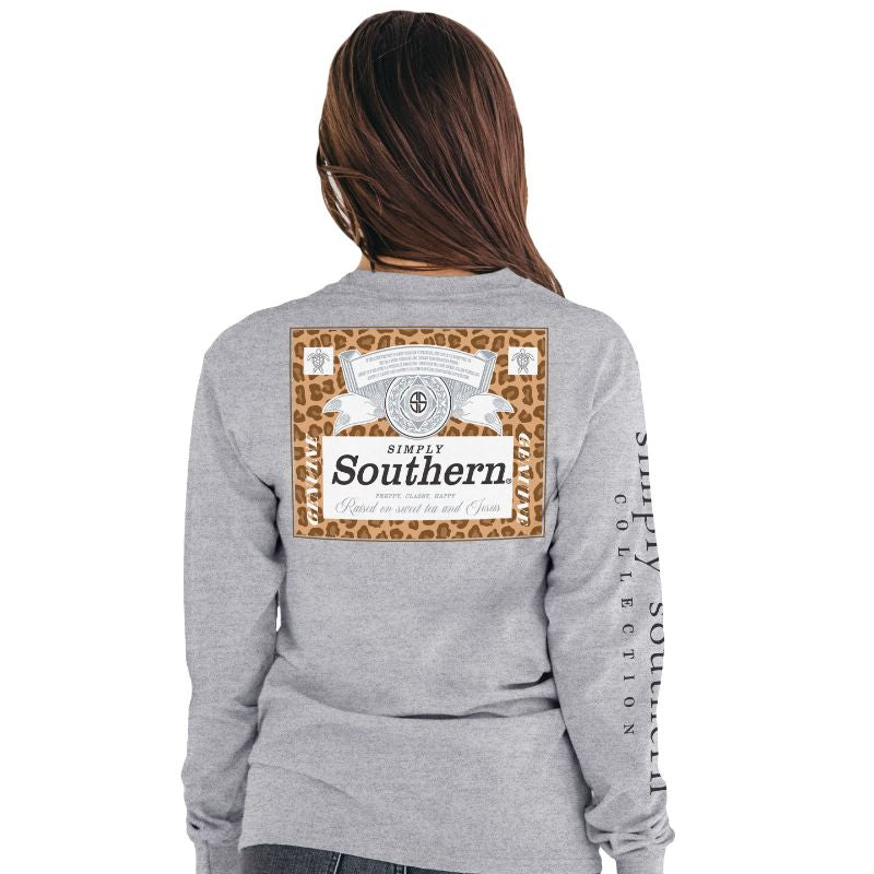 Simply Southern Preppy Leopard Logo Long Sleeve T-Shirt