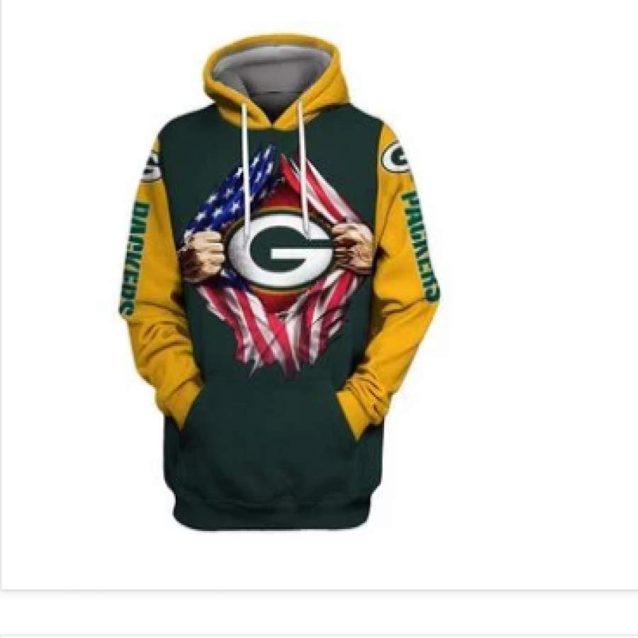 Green Bay Packers Hoodie 3D Style2951 All Over Printed