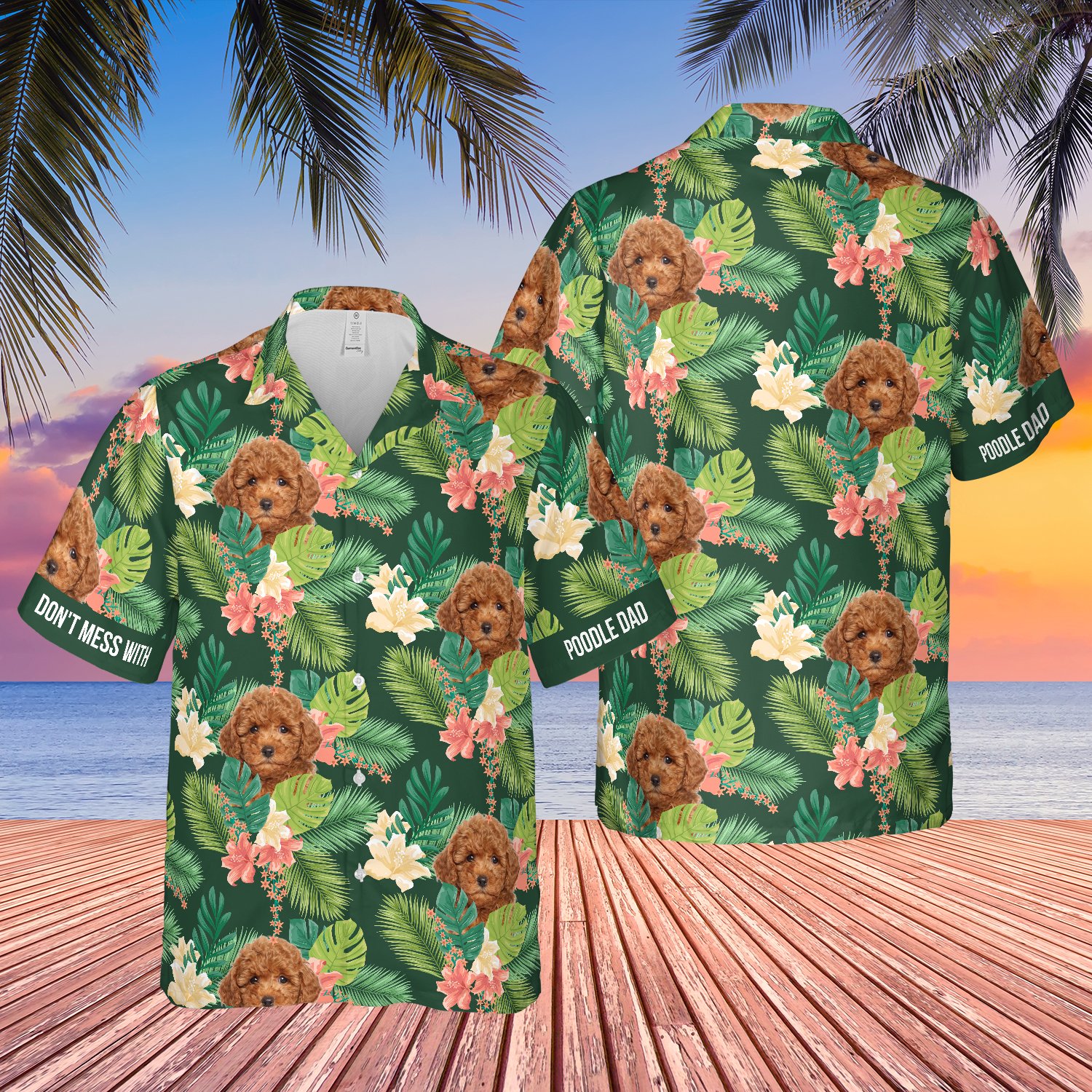 Mess With Poodle Dad Tropical Floral Hawaii Shirt Ha48585