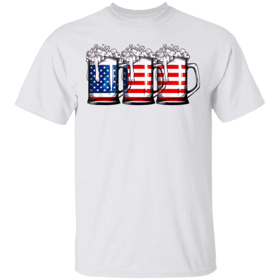 4th of July Shirts for Men Beer American Flag Women Drinking