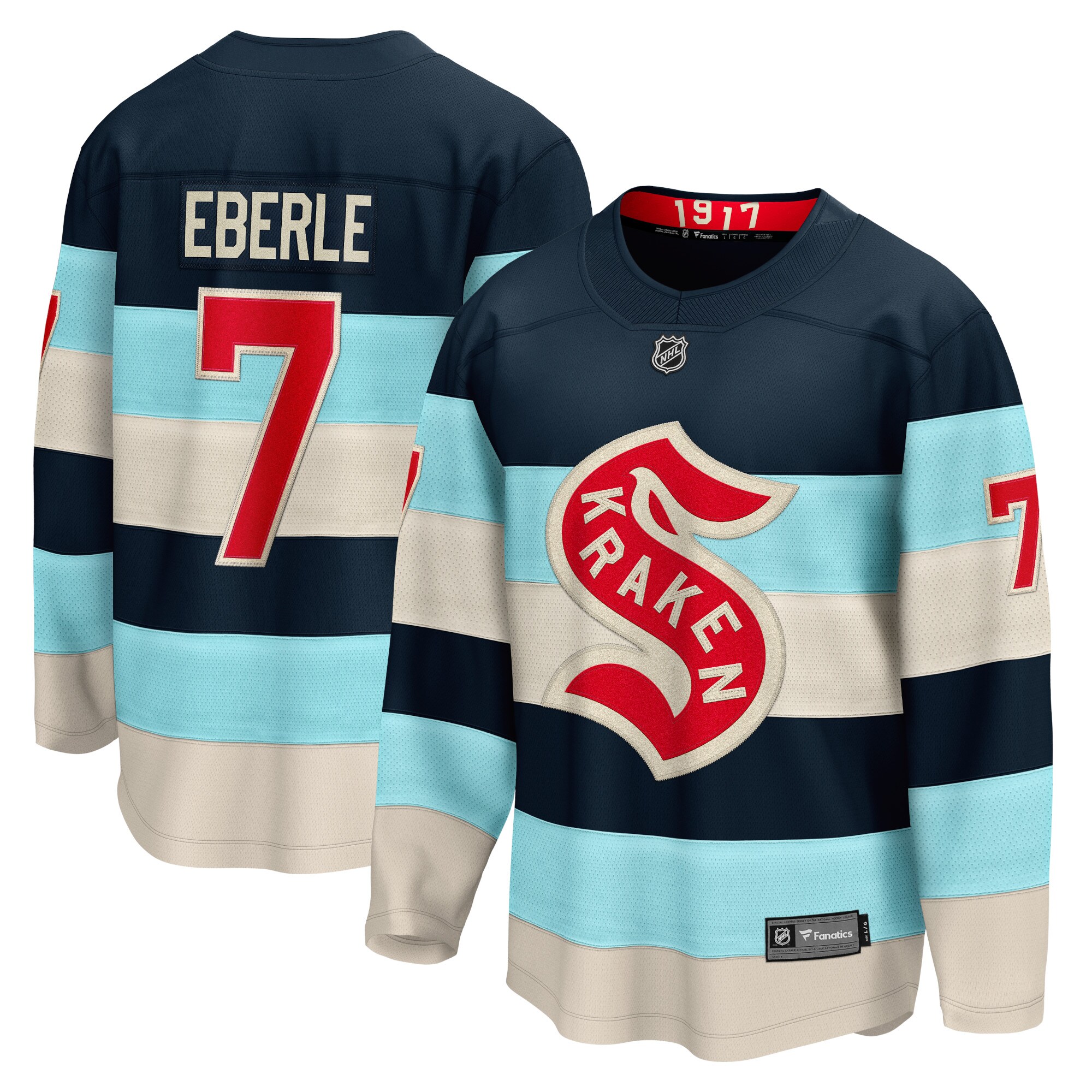 Men's Seattle Kraken Jordan Eberle Deep Sea Blue 2024 NHL Winter Classic Breakaway Player Jersey