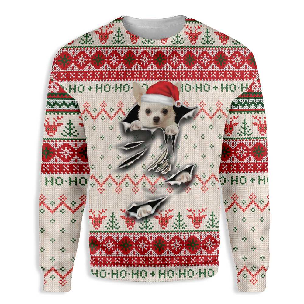 Chihuahua Unisex Ugly Christmas Sweater, All Over Print Sweatshirt