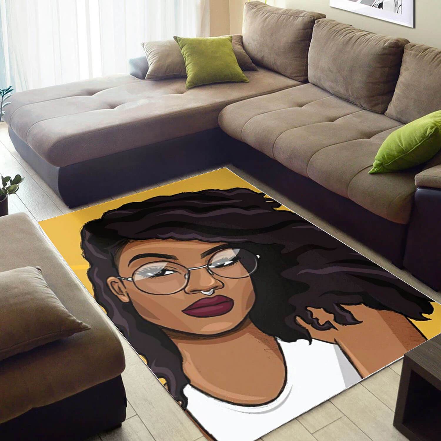 African American Rugs Beautiful Black Woman Carpet African Design Afrocentric Room Decor WBG42728