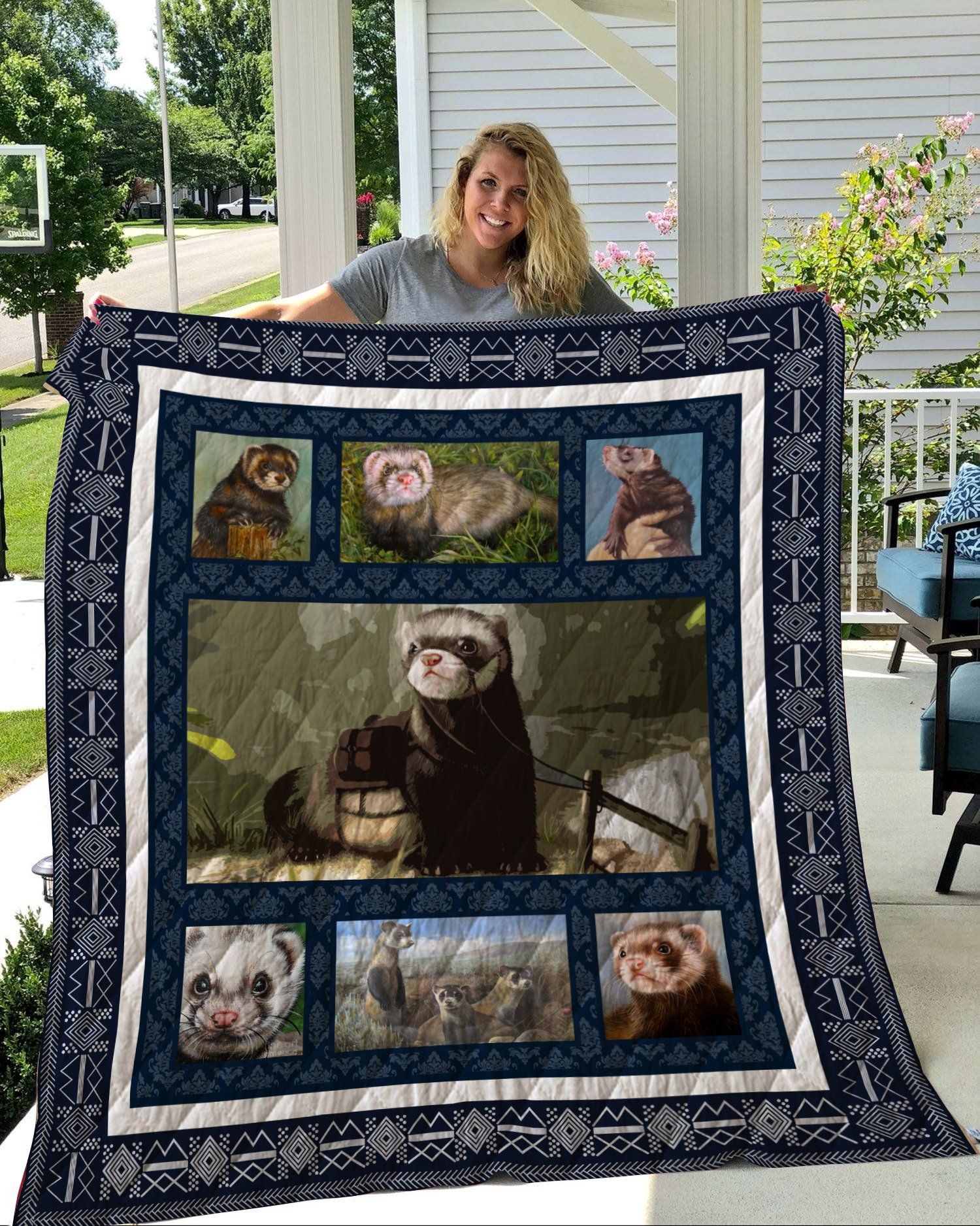 Ferret 3D Quilt Blanket HGM7