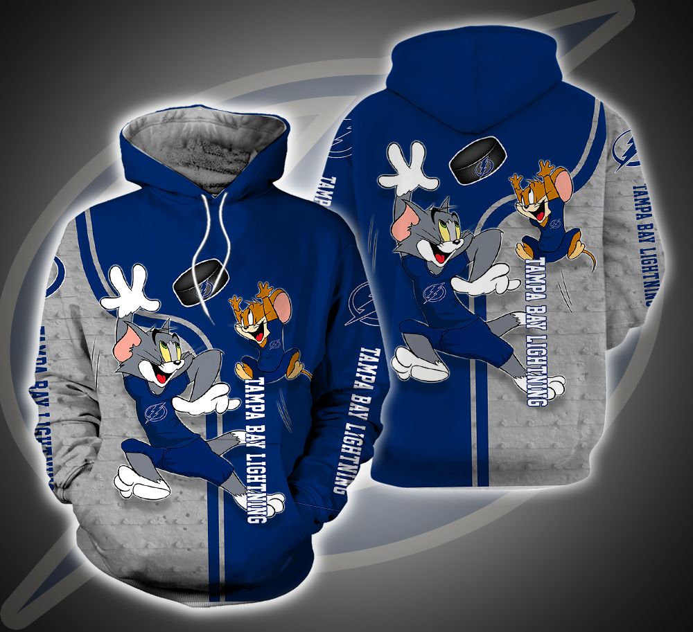 Tampa Bay Lightning Ft. Tom and Jerry 3D Printed Hoodie