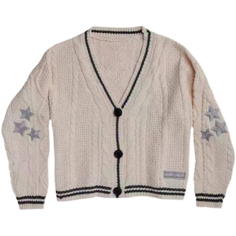 Casual Solid Knitting Cardigans Women Winter Warm Button-up Turn-down Collar Knit Coats Mens same style as star Fashion Sweaters alx