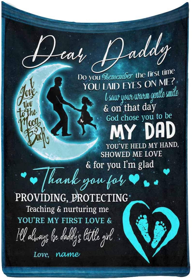 Daddy Dad Blanket From Daughter, I Love You, God Chose You To Be My Dad Fleece Blanket  Blanket Fathers Day Birthday Wedding Anniversary Christmas Gift For Him