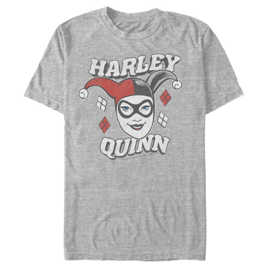 Batman Men’s Harley Quinn Smile Face  T Shirt