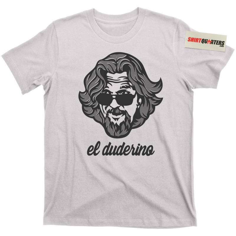 Jeff Jeffrey The Big Lebowski El Duderino Dude bowling ball shoes bag beer belly white russian drinking league smoking weed tee t shirt