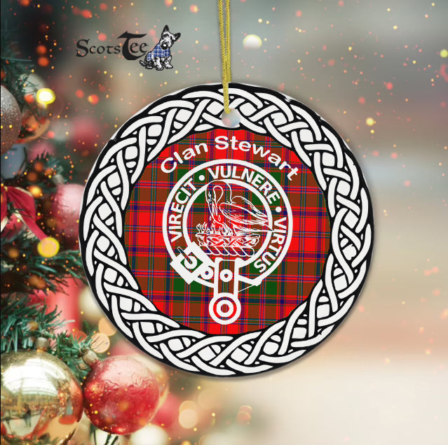 Stewart Of Appin Clan Tartan Crest Badge Plaid Ornament Gift. Christmas Tree Ornament Tartan Ornament Great Christmas Ornaments Gift