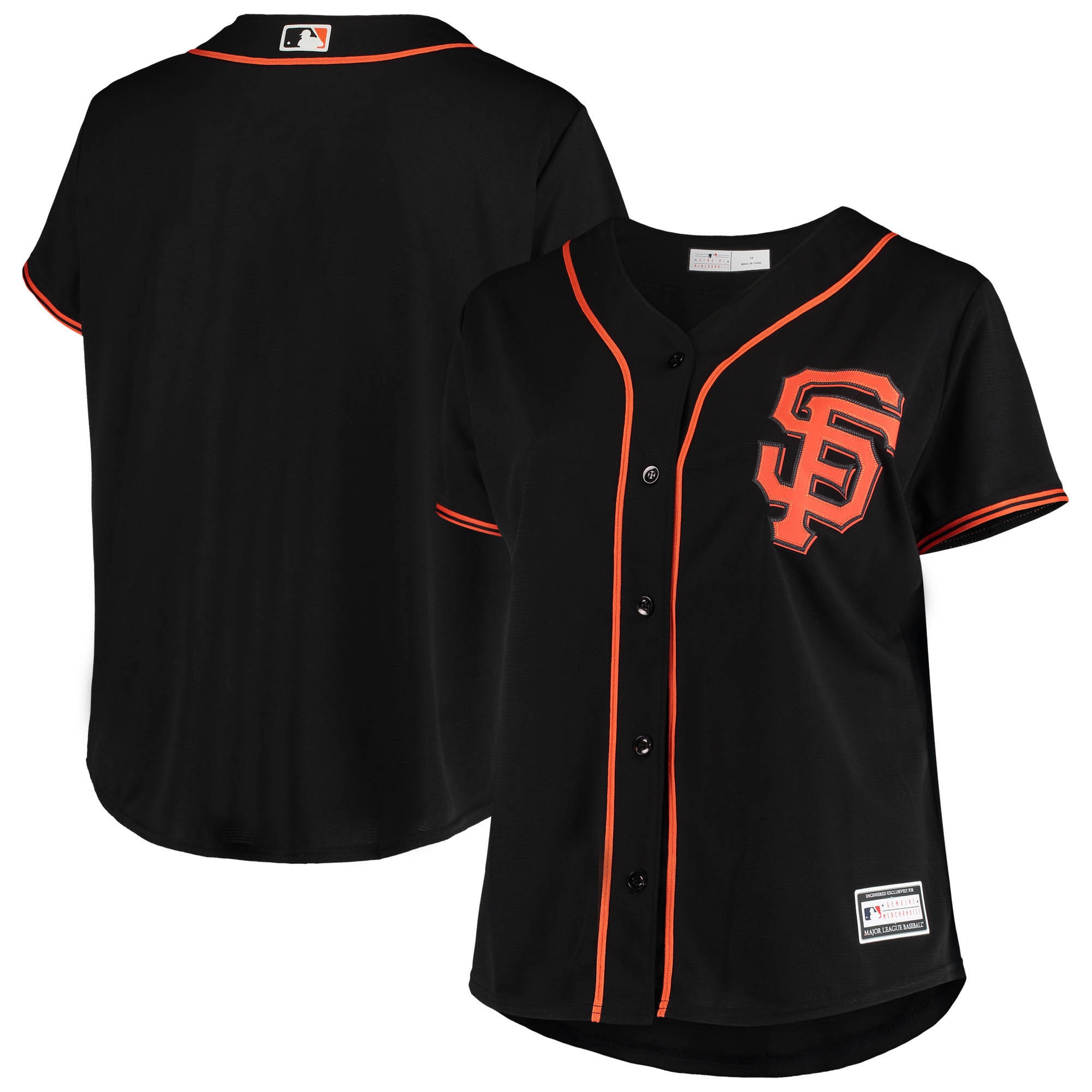 Women’s San Francisco Giants Black Plus Size Sanitized Team Jersey