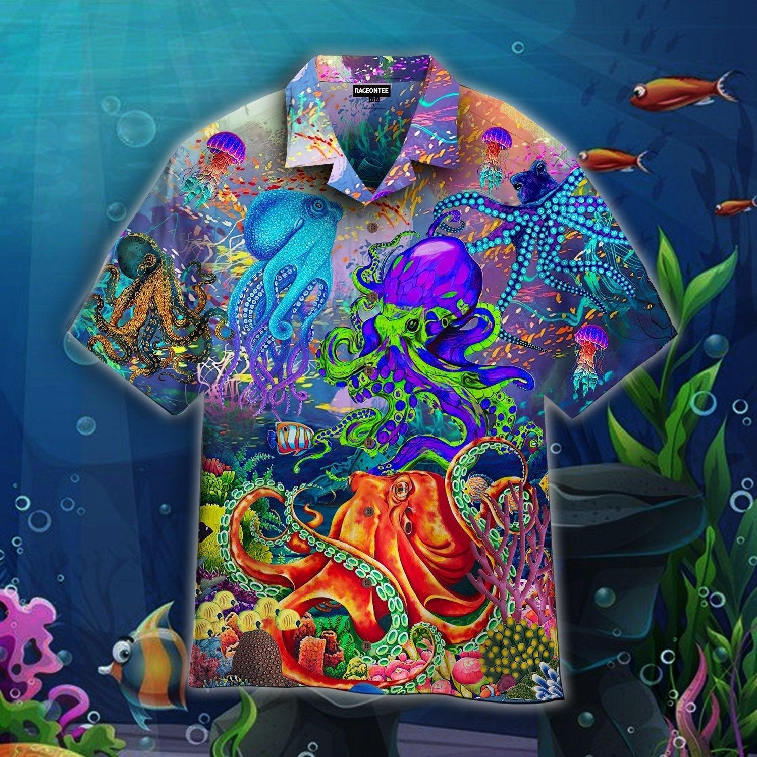 Colorful Octopus In Undersea World Hawaii Shirt For Men Women Ha10051