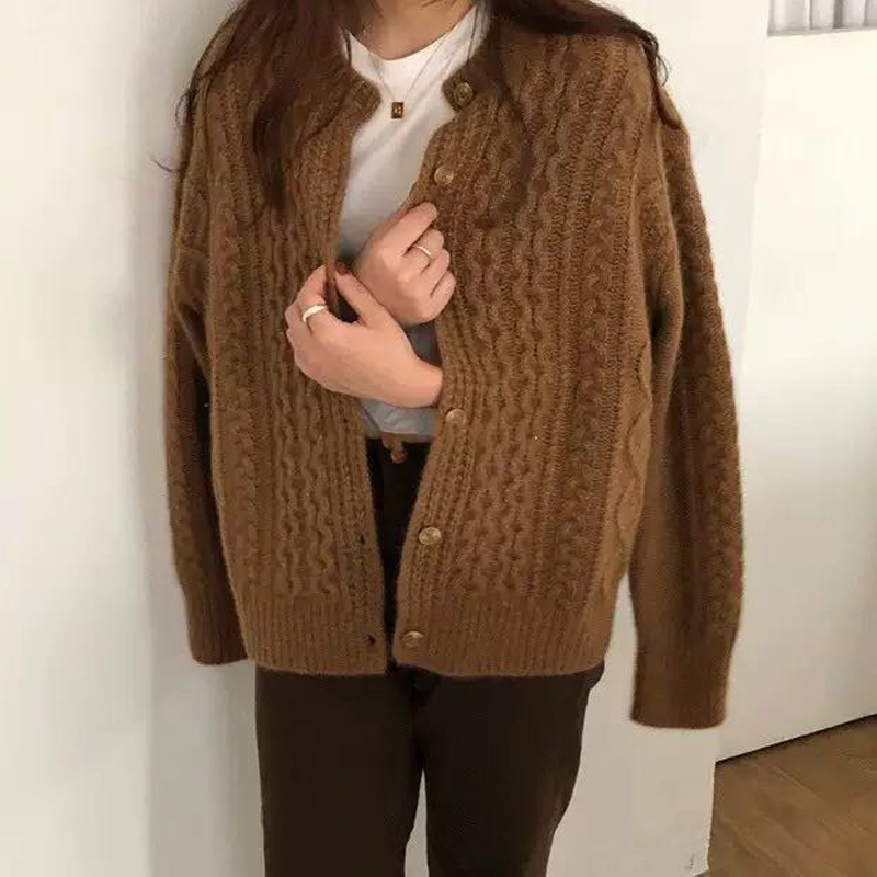 Autumn Winter Fashion New Sweater Women Wool Cardigan Long Sleeves Cashmere Sweater Women Knitting Soft Warm Tops alx