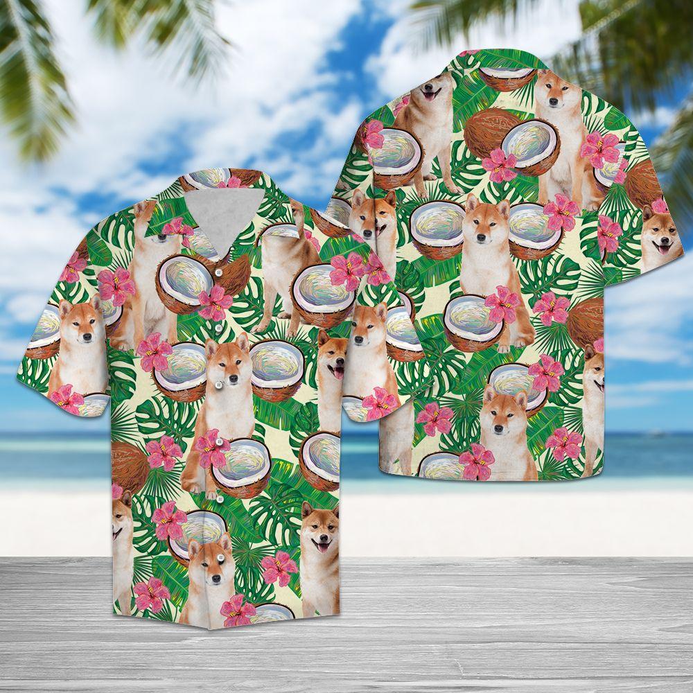 Shiba Inu Tropical Coconut Hawaii Shirt Ha35874