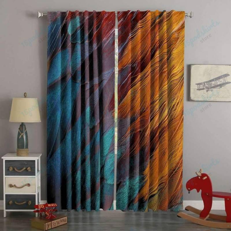 3D Printed Feathers Style Custom Living Room Curtains