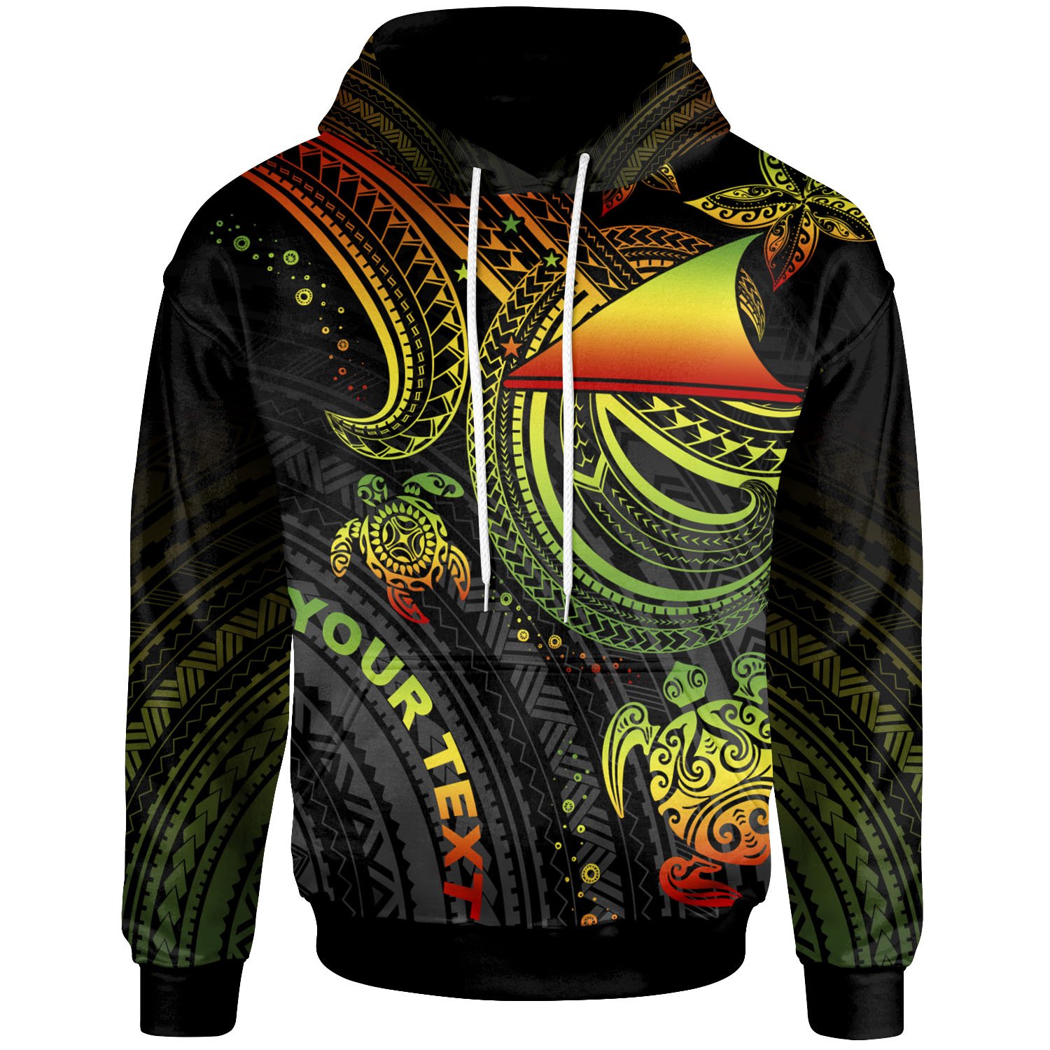 Tokelau Custom Personalised Hoodie – Reggae Turtle – BN26