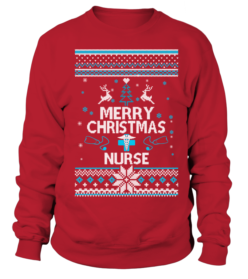 Ugly Christmas Sweater Nurse T-Shirt T Shirts C-307R