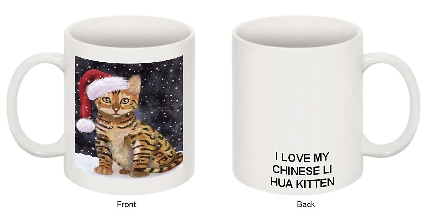 Let It Snow Happy Holidays Chinese Li Hua Kitten Christmas Mug Cmg0373