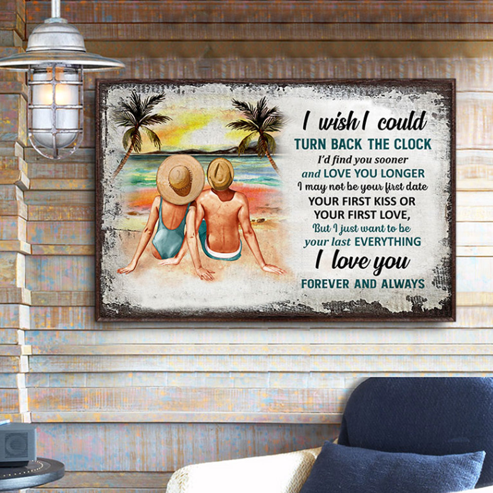 Beach Couple Sitting On The Beach Landscape Poster & Canvas Home Decor Wall Art Visual Art