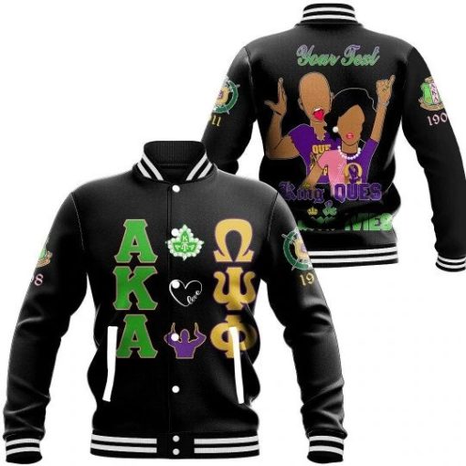 Couple Omega Psi Phi And Alpha Kappa Alpha Baseball Jackets