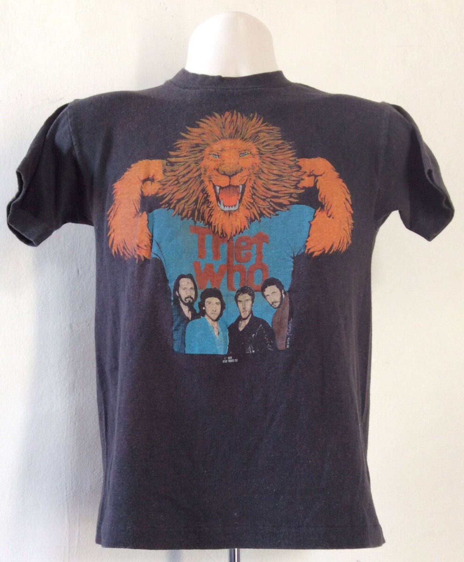 Vtg 1979 The Who Concert T Shirt Black Xss 70S Classic Rock Band Pete Townshend Lion