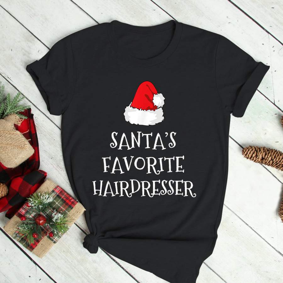 Santa’s Favorite Hairdresser Christmas Gift Funny T-Shirt