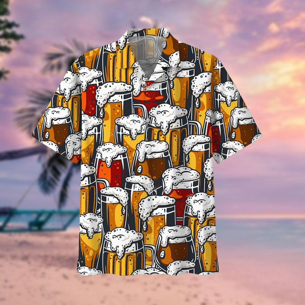 Beer Glass Pattern Hawaiian Shirt | For Men & Women | Adult | Hw7637