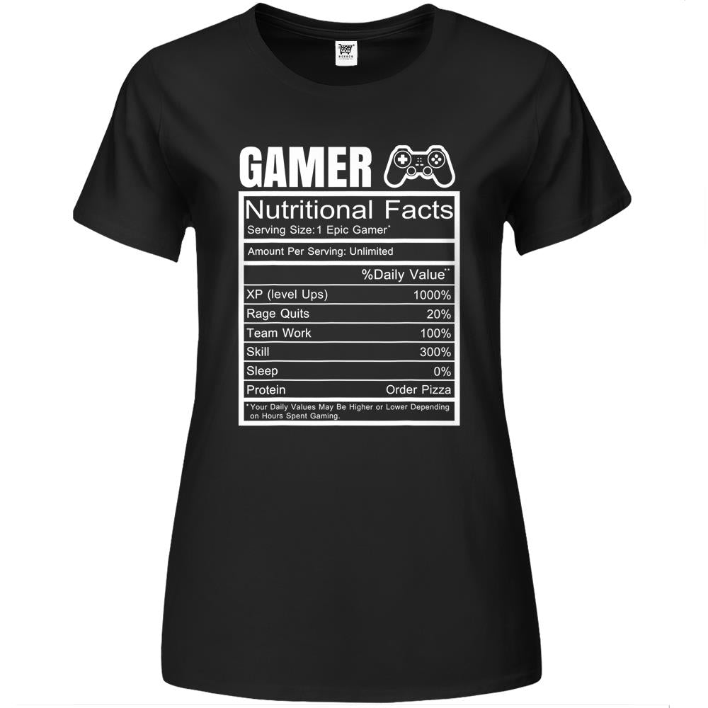 Nutritional Facts Shirt, Gamer Nutrition Facts Shirt, Gamer Nutritional Facts Gaming Funny Video Games Lover Gift Premium Womens T Shirts