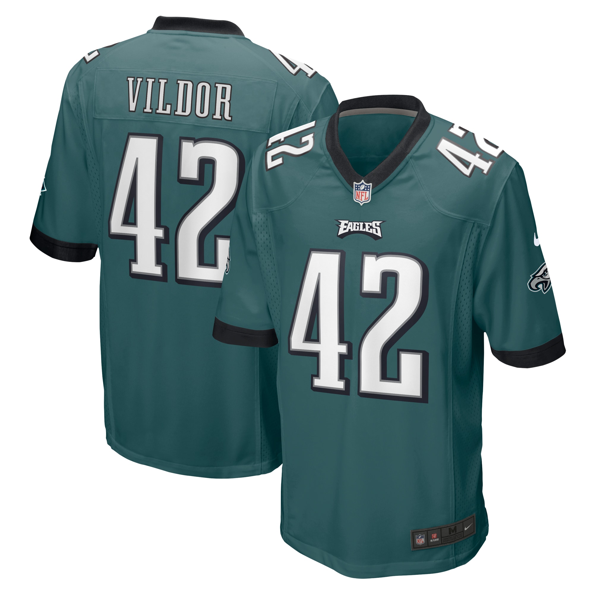 Men’s Philadelphia Eagles Kindle Vildor Midnight Green  Game Jersey