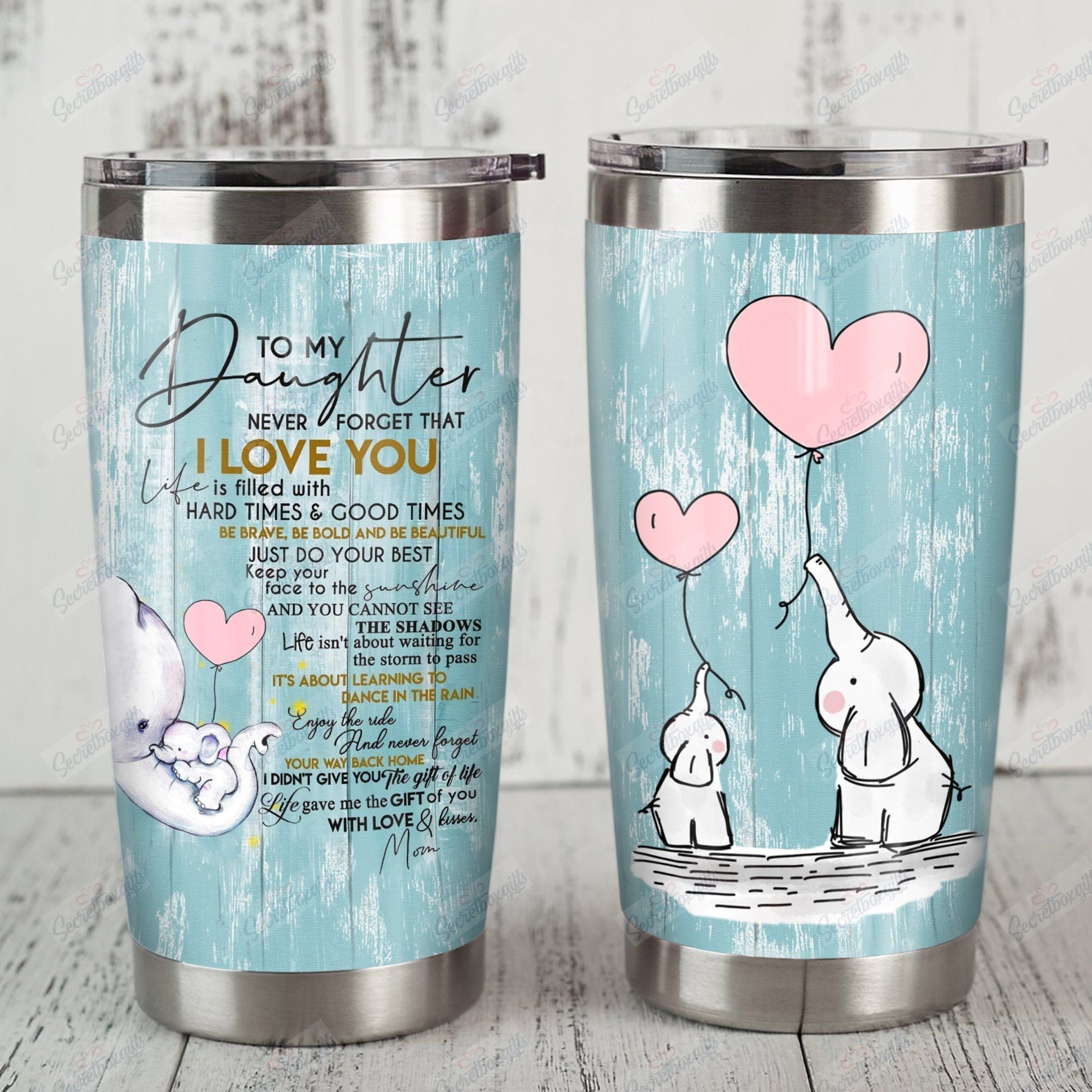 Personalized Elephant Th0911362Cl Stainless Steel Tumbler Travel Customize Name, Text, Number, Image