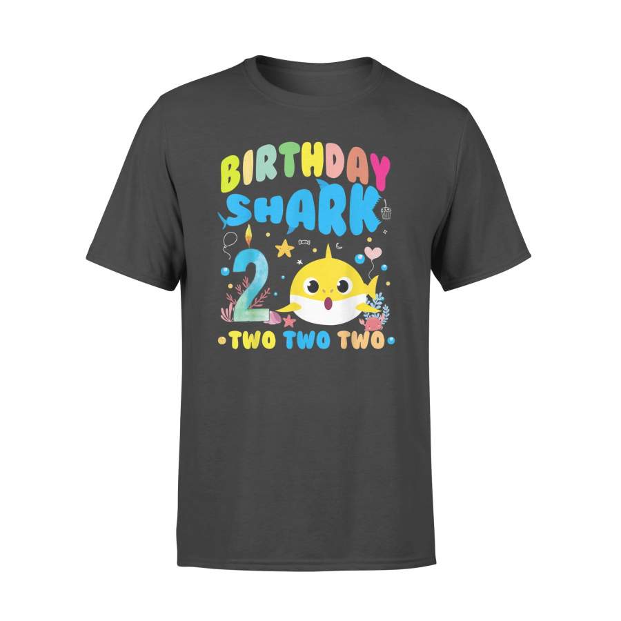 2nd Birthday Boy Shark birthday Party family Gifts for Kids – Standard T-shirt