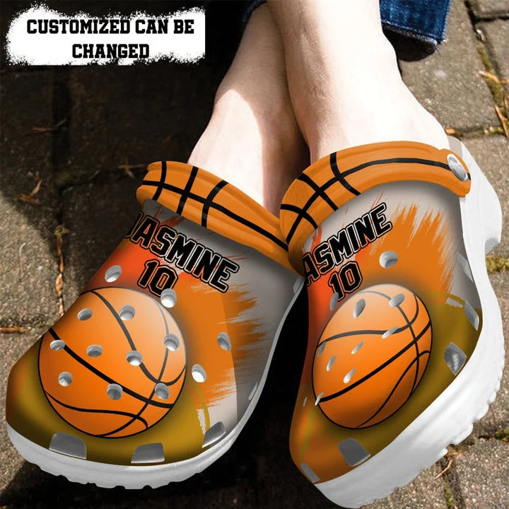 Personalized Basketball Crocss Clog Shoes, Custom Name Players For Basketball Lovers