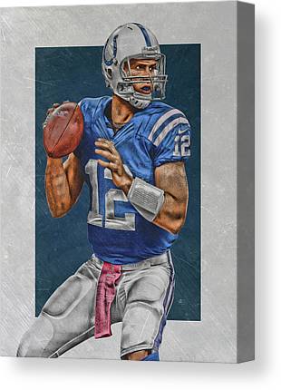 Andrew Luck Indianapolis Colts Art Joe Hamilton Canvas Print