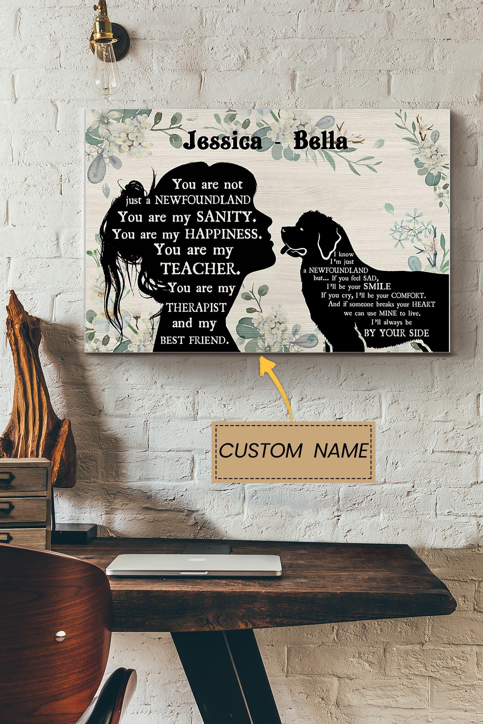 Newfoundland Girl Therapist Best Friend Personalized Poster – Animal Wall Art – Gift For Dog Lover Dog Foster Puppy Fan Poster