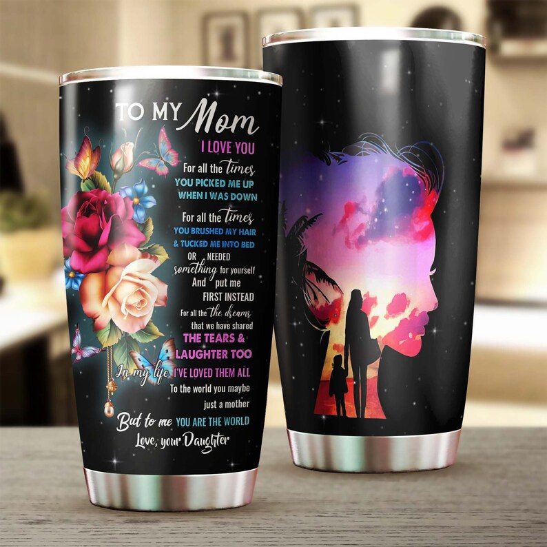 To Mom From Daughter Butterfly You Are The World Butterfly Tumbler-Birthday Gift Christmas Gift For Butterfly Lover Christians