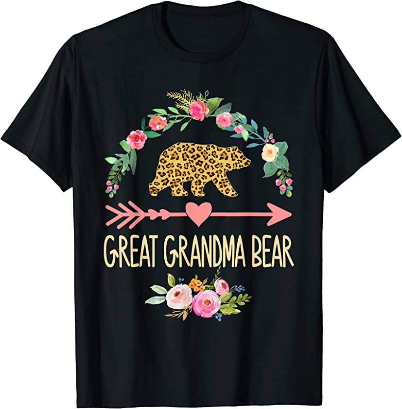 Great Grandma Bear Xmas Family Christmas Pajama Leopard T-Shirt