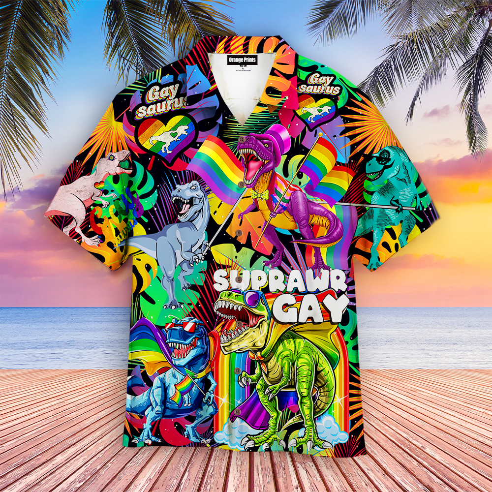 Lgbt Gay Saurus Happy Pride Month Hawaiian Shirt