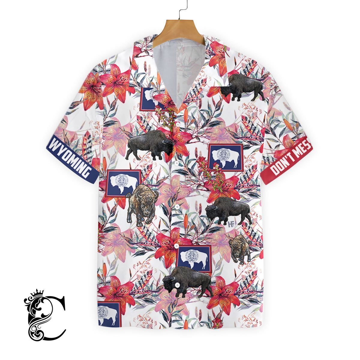 Wyoming Bison And Indian Paintbrush Ez12 2711 Hawaiian Shirt