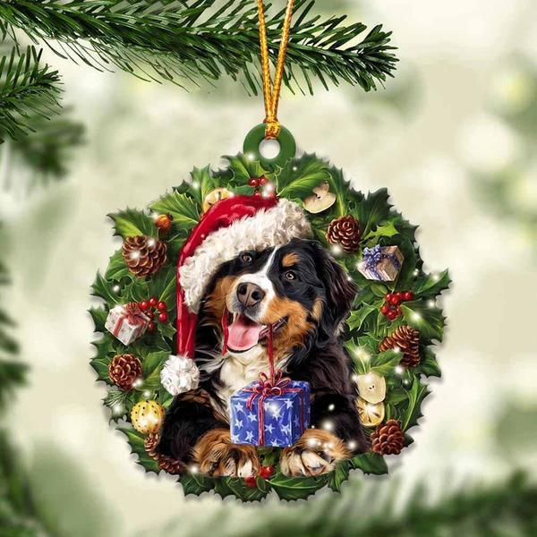 Bernese Mountain And Christmas Gift For Her Gift For Him Gift For Bernese Mountain Lover Ornament